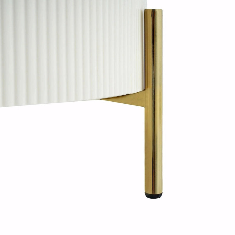 Table basse ronde moderne de 31,5 cm avec grand tiroir de rangement