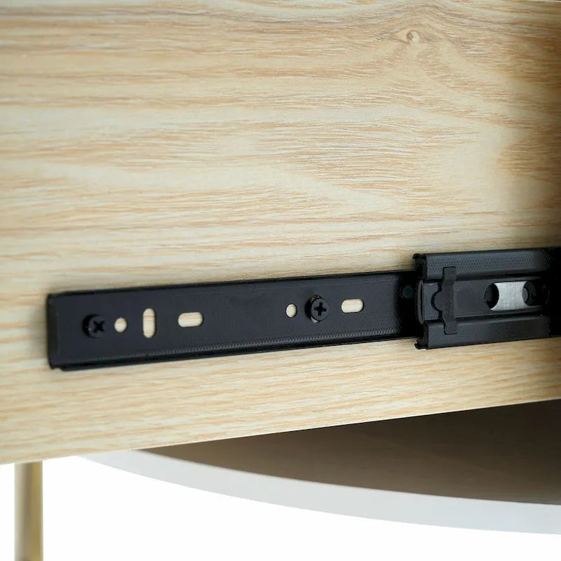 Table basse ronde moderne de 31,5 cm avec grand tiroir de rangement