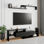 Surrey 60.2 2 Pc 1-Drawer Floating TV Stand Media Console with Open Shelves