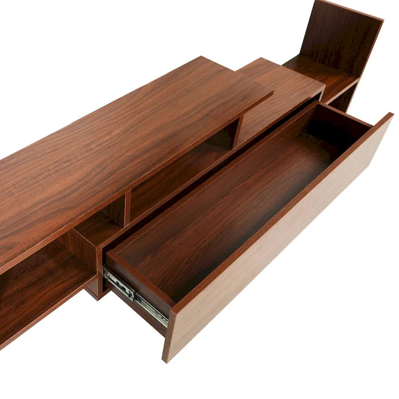 Meuble TV mural Surrey 60.2, 2 pièces, 1 tiroir, étagères ouvertes