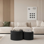 Ensemble de tables basses gigognes à rayures ondulées