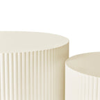 Ensemble de tables basses gigognes à rayures ondulées