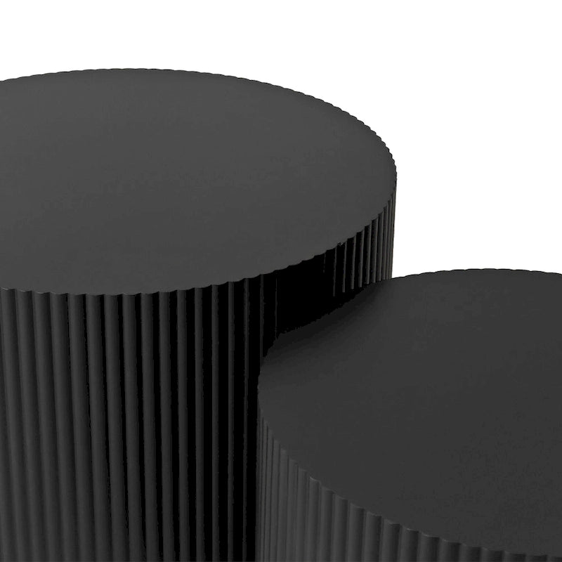 Ensemble de tables basses gigognes à rayures ondulées