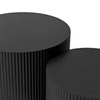 Ensemble de tables basses gigognes à rayures ondulées