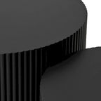 Ensemble de tables basses gigognes à rayures ondulées