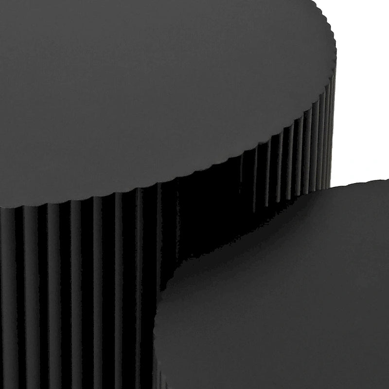 Ensemble de tables basses gigognes à rayures ondulées