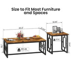 Ensemble de table basse 3 pièces Mieres style industriel pour salon