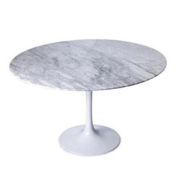 Table ronde Tulipe avec plateau en marbre