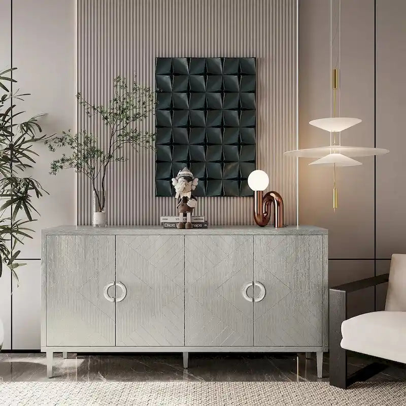 59 Armoire de rangement d'entrée moderne et pratique à 4 portes