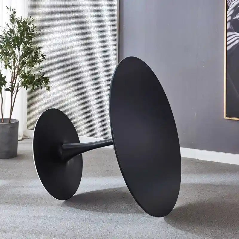 Table de salle à manger Tulipe 42,1 cm avec plateau rond et pied central pour 4 à 6 personnes