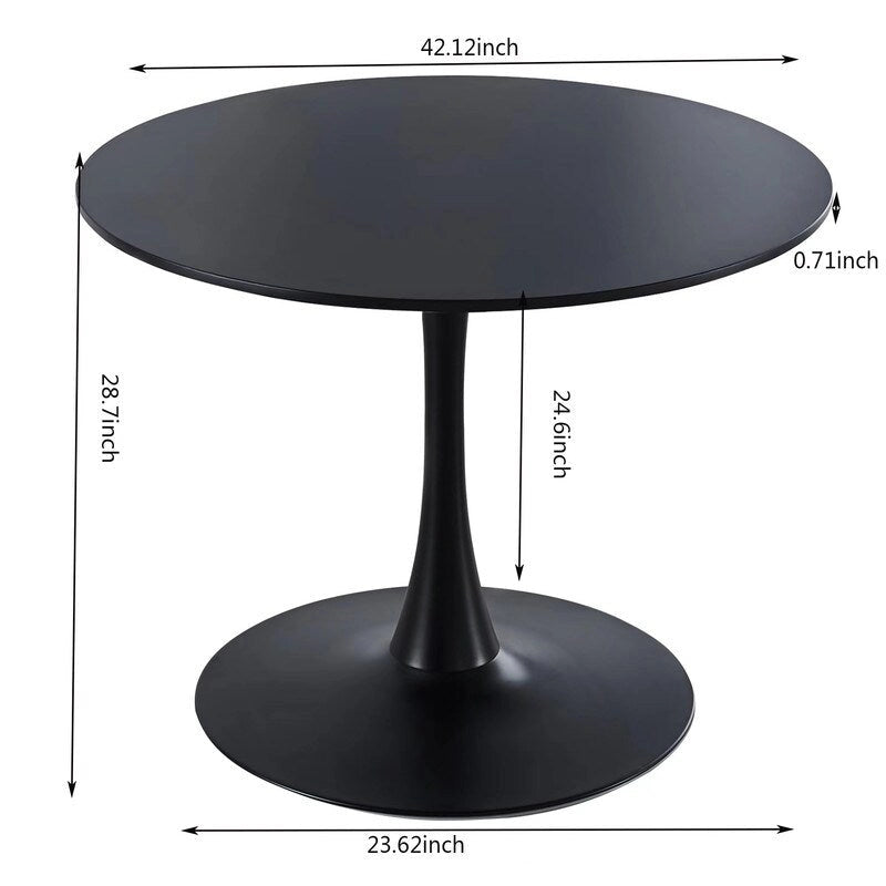 Table de salle à manger Tulipe 42,1 cm avec plateau rond et pied central pour 4 à 6 personnes