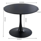 Table de salle à manger Tulipe 42,1 cm avec plateau rond et pied central pour 4 à 6 personnes