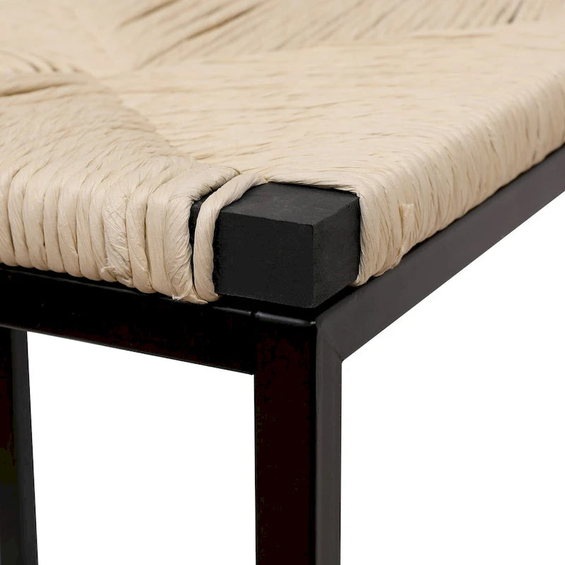 Ensemble de 2 tabourets de bar et chaises de salle à manger en corde de papier tressée