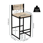 Ensemble de 2 tabourets de bar et chaises de salle à manger en corde de papier tressée