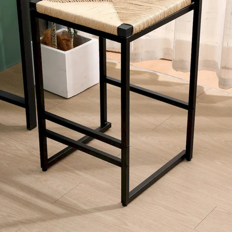 Ensemble de 2 tabourets de bar et chaises de salle à manger en corde de papier tressée