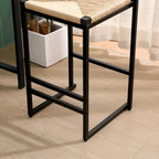 Ensemble de 2 tabourets de bar et chaises de salle à manger en corde de papier tressée