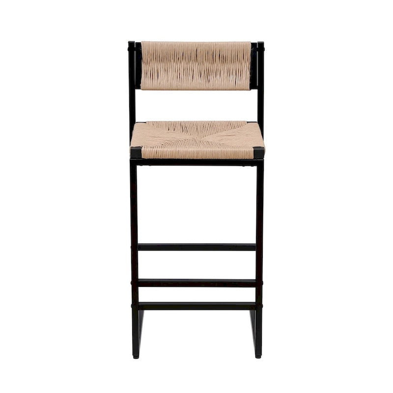 Ensemble de 2 tabourets de bar et chaises de salle à manger en corde de papier tressée