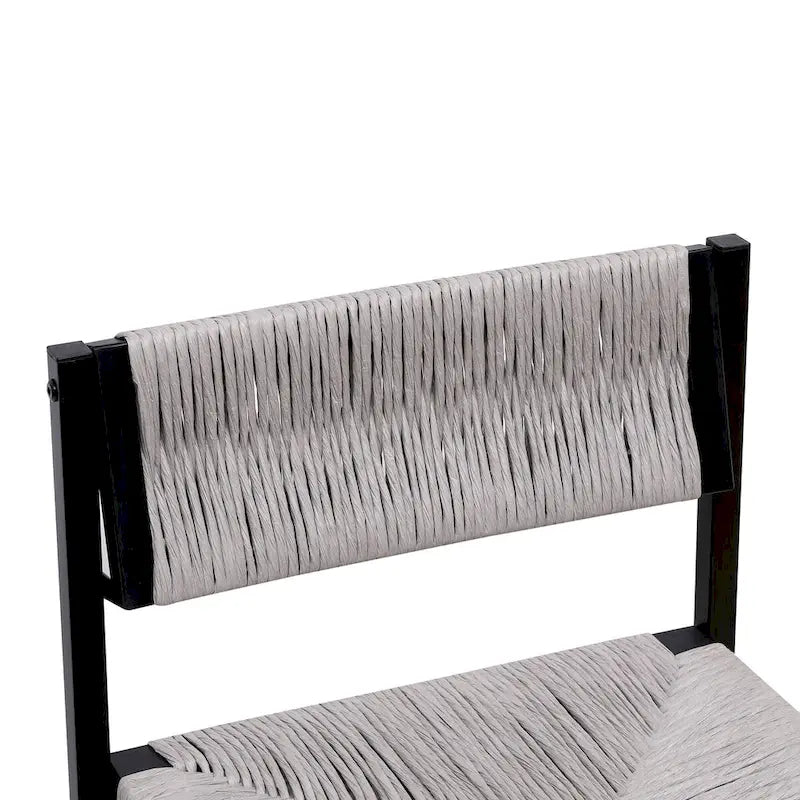 Ensemble de 2 tabourets de bar et chaises de salle à manger en corde de papier tressée