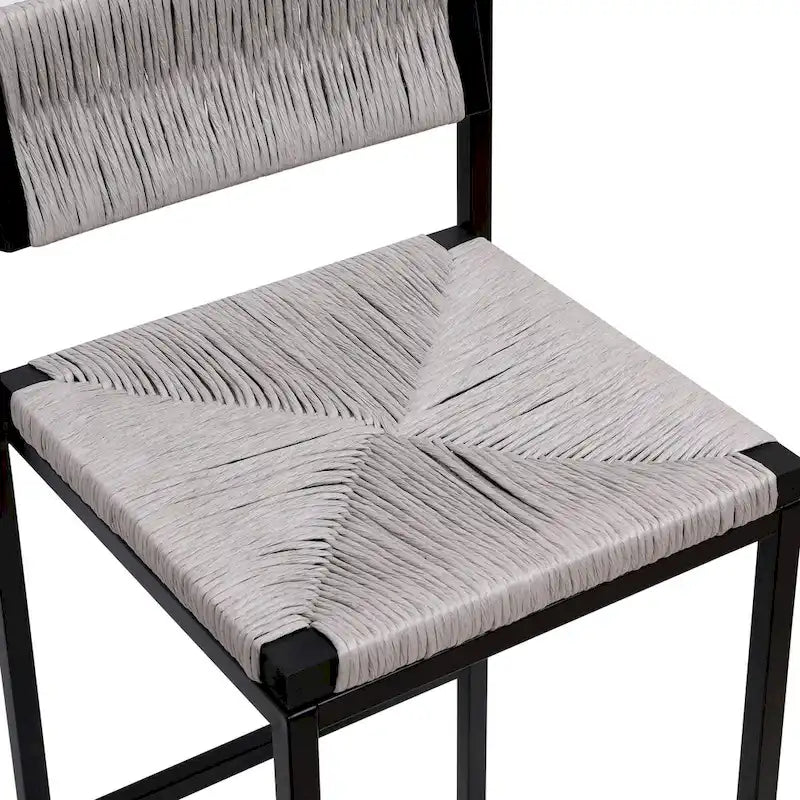 Ensemble de 2 tabourets de bar et chaises de salle à manger en corde de papier tressée