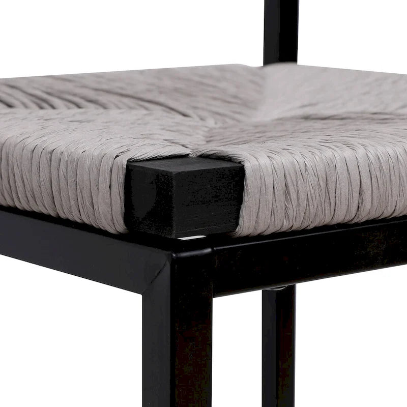 Ensemble de 2 tabourets de bar et chaises de salle à manger en corde de papier tressée