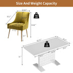 Ensemble de salle à manger 7 pièces Clihome avec table extensible et chaises en velours brillant