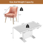 Ensemble de salle à manger 7 pièces Clihome avec table extensible et chaises en velours brillant