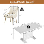 Ensemble de salle à manger 7 pièces Clihome avec table extensible et chaises en velours brillant