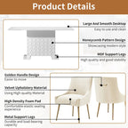 Ensemble de salle à manger 7 pièces Clihome avec table extensible et chaises en velours brillant