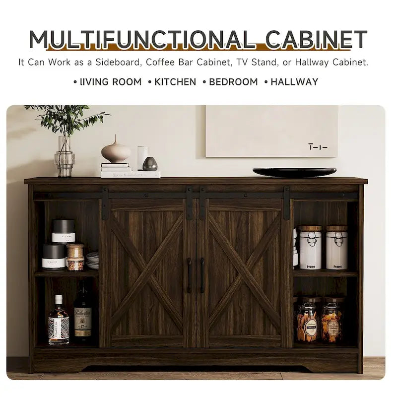 Buffet JASIWAY style grange avec 2 portes et 4 tiroirs