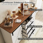 Buffet JASIWAY style grange avec 2 portes et 4 tiroirs