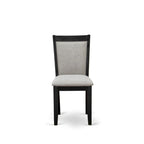 Ensemble de salle à manger 7 pièces East West Furniture : une table et 6 chaises Parson en lin noir (autres couleurs de tissu disponibles).