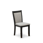 Ensemble de salle à manger 7 pièces East West Furniture : une table et 6 chaises Parson en lin noir (autres couleurs de tissu disponibles).
