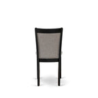 Ensemble de salle à manger 7 pièces East West Furniture : une table et 6 chaises Parson en lin noir (autres couleurs de tissu disponibles).