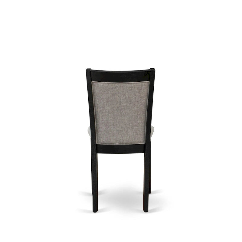 Ensemble de salle à manger 7 pièces East West Furniture : une table et 6 chaises Parson en lin noir (autres couleurs de tissu disponibles).