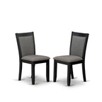 Ensemble de salle à manger 7 pièces East West Furniture : une table et 6 chaises Parson en lin noir (autres couleurs de tissu disponibles).