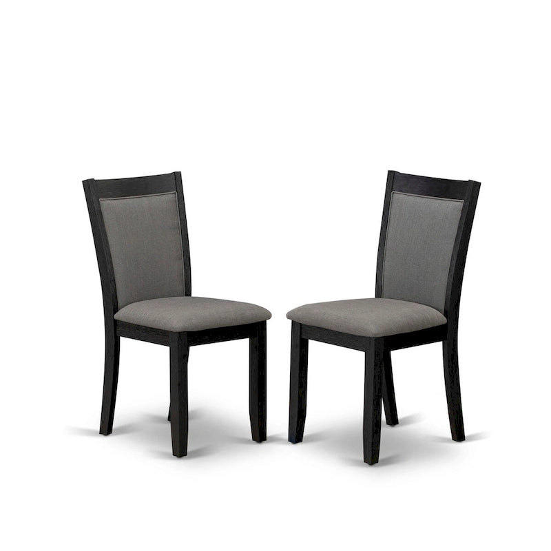Ensemble de salle à manger 7 pièces East West Furniture : une table et 6 chaises Parson en lin noir (autres couleurs de tissu disponibles).