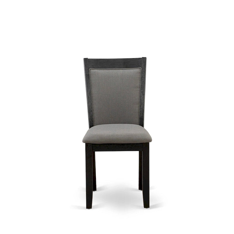 Ensemble de salle à manger 7 pièces East West Furniture : une table et 6 chaises Parson en lin noir (autres couleurs de tissu disponibles).