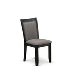 Ensemble de salle à manger 7 pièces East West Furniture : une table et 6 chaises Parson en lin noir (autres couleurs de tissu disponibles).