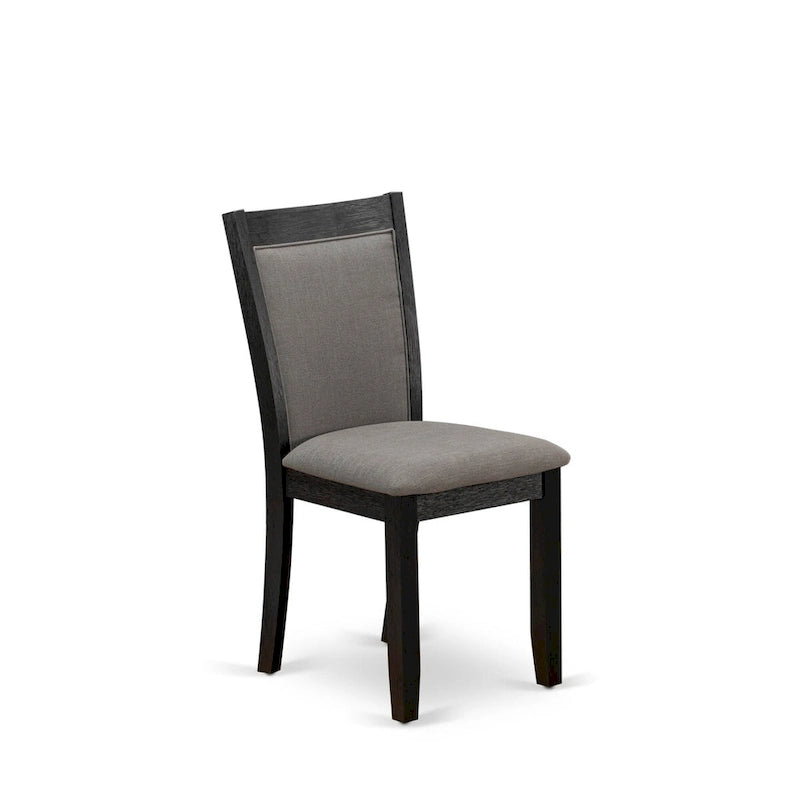 Ensemble de salle à manger 7 pièces East West Furniture : une table et 6 chaises Parson en lin noir (autres couleurs de tissu disponibles).