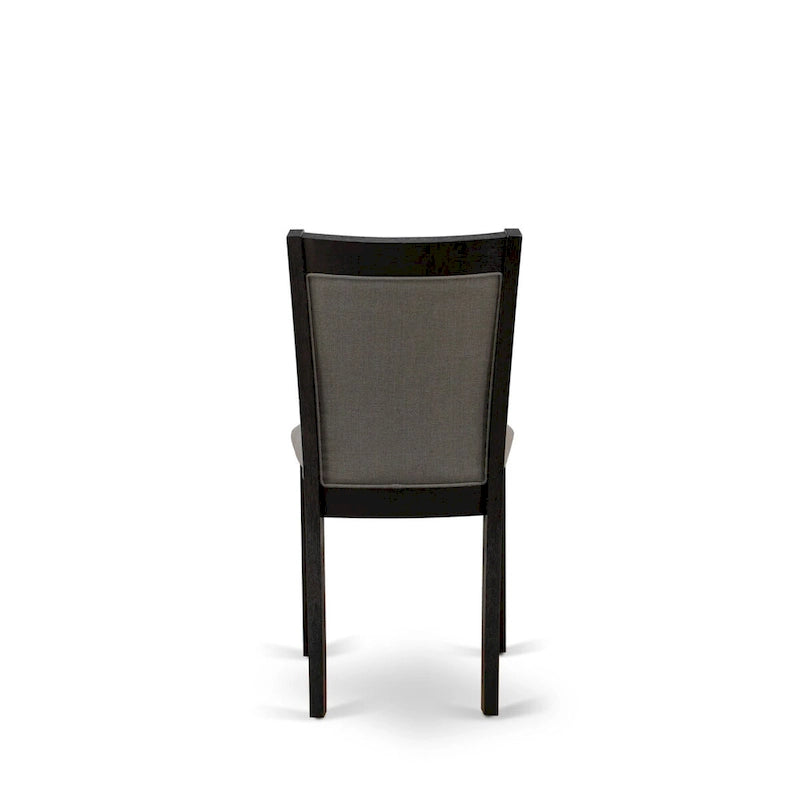 Ensemble de salle à manger 7 pièces East West Furniture : une table et 6 chaises Parson en lin noir (autres couleurs de tissu disponibles).