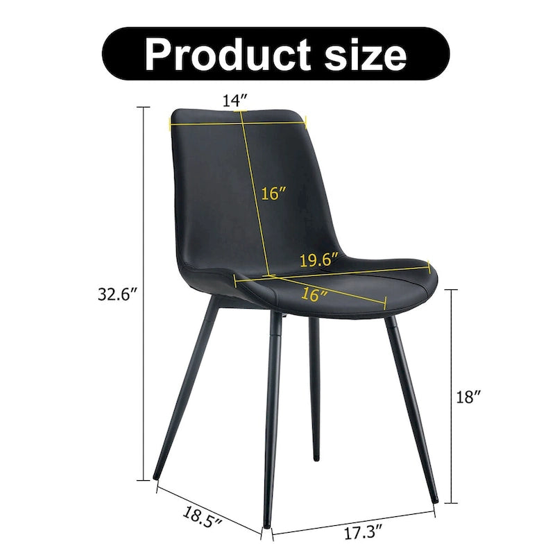 Ensemble de 4 chaises de restaurant rembourrées avec dossiers en daim et pieds en métal noir, convenant aux cuisines, salons et maisons de campagne.