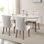 Ensemble de 4 chaises de salle à manger traditionnelles à oreilles, capitonnées et ultra-revêtues