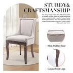 Ensemble de 4 chaises de salle à manger traditionnelles à oreilles, capitonnées et ultra-revêtues