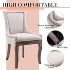 Ensemble de 4 chaises de salle à manger traditionnelles à oreilles, capitonnées et ultra-revêtues