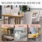 Ensemble de 4 chaises de salle à manger traditionnelles à oreilles, capitonnées et ultra-revêtues