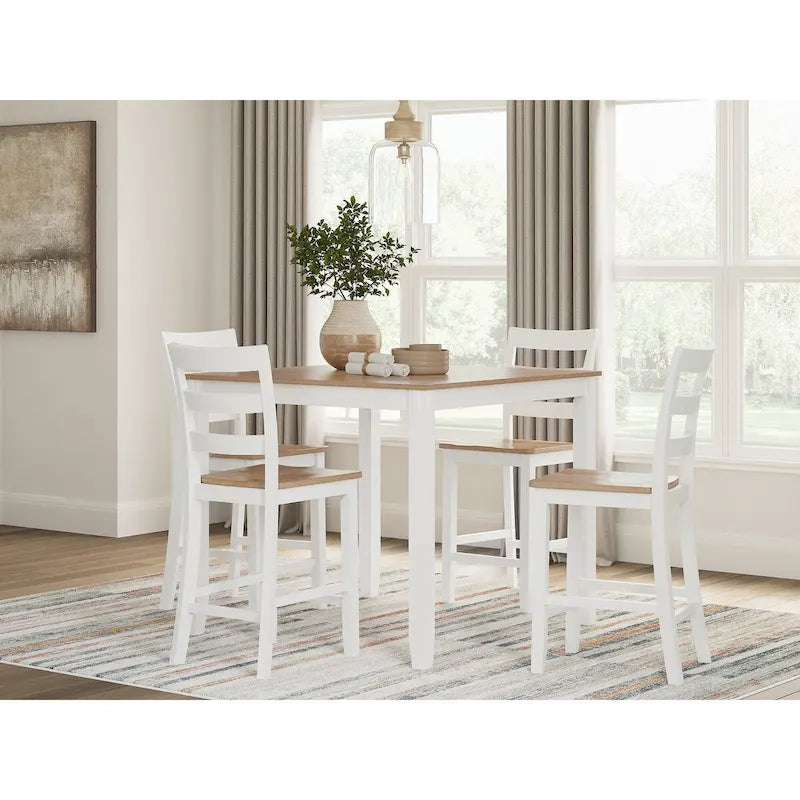 Ensemble de 5 tables de salle à manger hautes et 4 tabourets de bar Signature Design by Ashley Gesthaven