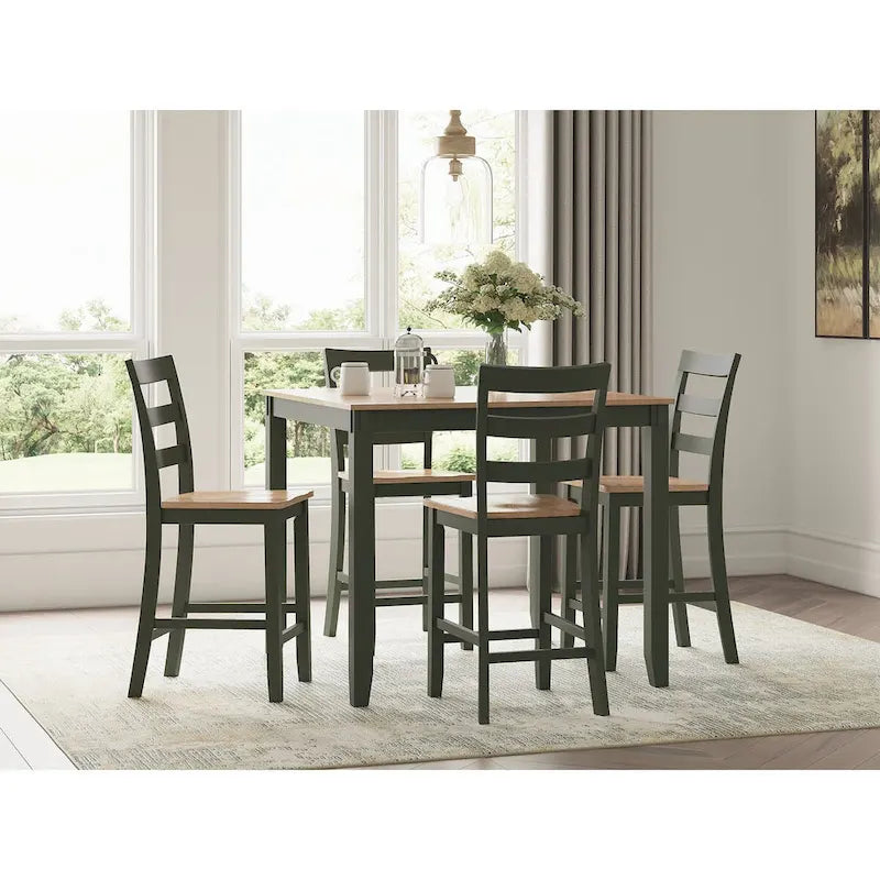 Ensemble de 5 tables de salle à manger hautes et 4 tabourets de bar Signature Design by Ashley Gesthaven