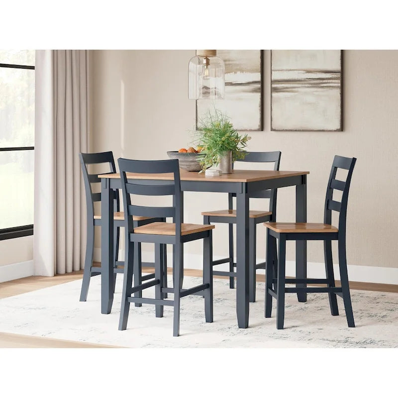 Ensemble de 5 tables de salle à manger hautes et 4 tabourets de bar Signature Design by Ashley Gesthaven