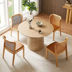 Table de salle à manger ronde, table de cuisine, table pour petits espaces, en MDF, pour 4 à 6 personnes - Diamètre 120 cm x Hauteur 126 cm