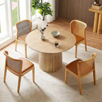 Table de salle à manger ronde, table de cuisine, table pour petits espaces, en MDF, pour 4 à 6 personnes - Diamètre 120 cm x Hauteur 126 cm